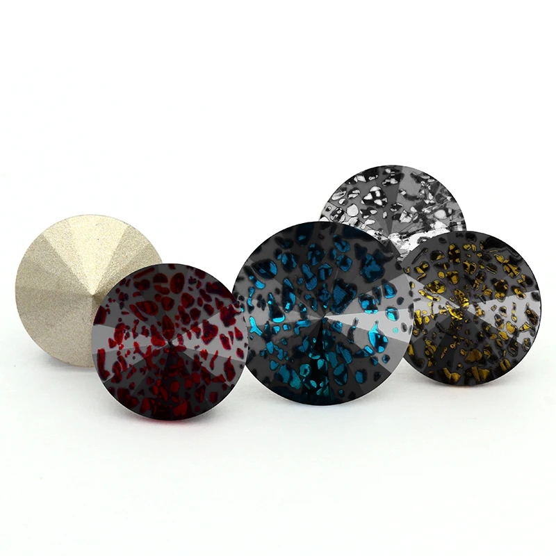 10 шт. блестящие стразы Rivoli с патиной кристаллами горячая фиксация Стразы для