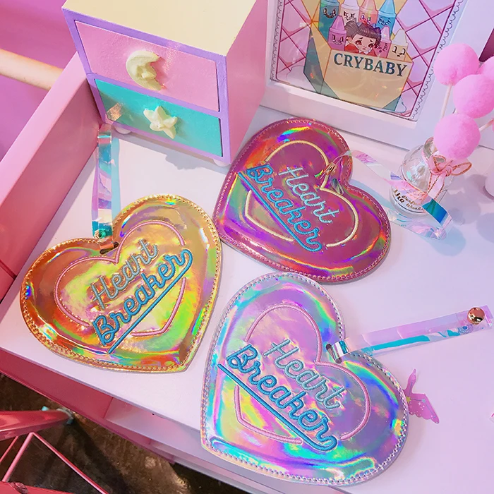 Кожаный дорожный Багаж держатель тегов голограмма ярлык в форме сердца ремни