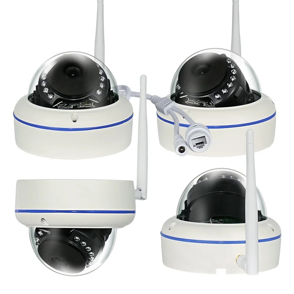 4CH 720P HD Беспроводная CCTV система купол Водонепроницаемый Vandal wifi NVR IP камера IR-CUT