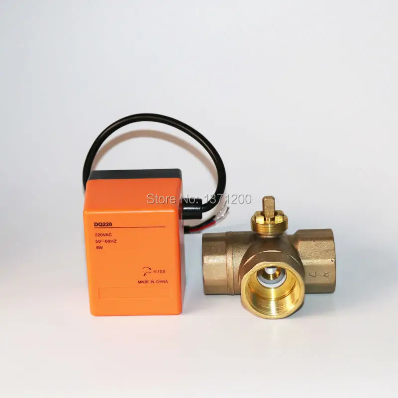 2018 Новый 1/2 &quotDN15 AC220V T Port Электрический шаровой клапан латунный моторизованный