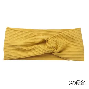 Yellow Женская вязаная повязка на голову, повязка для волос для девочек, блокирующая челка, аксессуары для волос, базовая резинка для волос - Цвет: Yellow