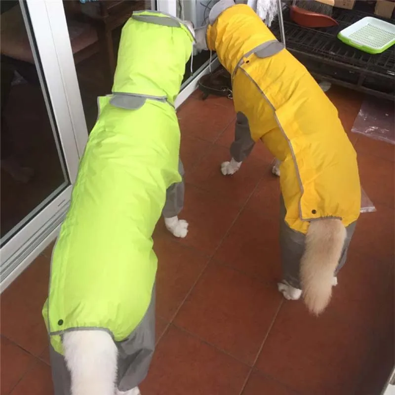 2019Pet Rain Coat Solid Hooded Raincoat Waterproof Puppy Dog Jumpsuit Fashion Outdoor Useful Clothes Apparels20E | Дом и сад