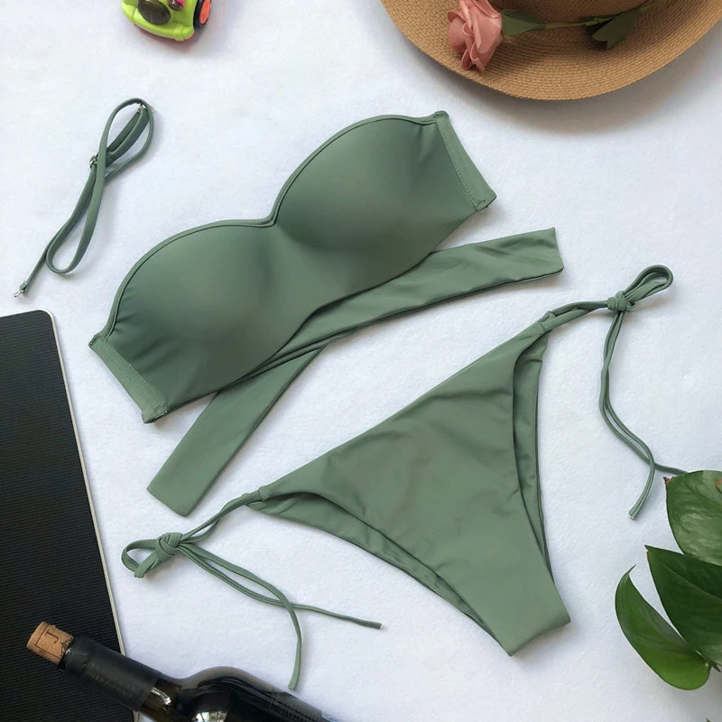 New Sexy Bikini 2019 Bandage Micro Brazilian Set Push Up Swimwear Women Swimsuit Bathing Suit Swim Wear Bandeau Biquin |