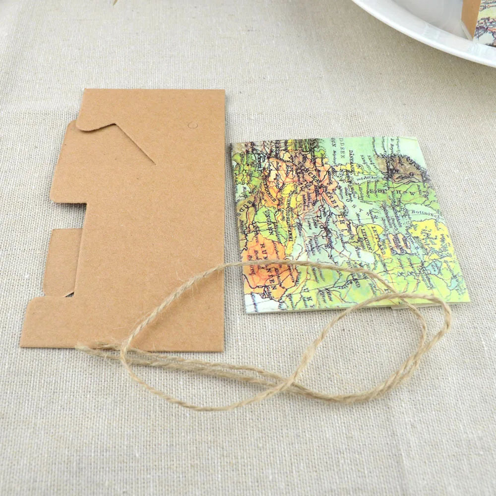 100 шт. свадебные сувениры и подарки Свадебная коробка для конфет гостей Карта