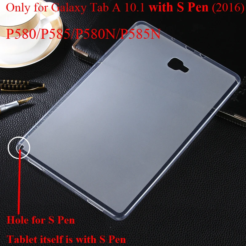 Чехол для Samsung galaxy Tab A 10 1 с S pen P580 P585 мягкий чехол защитный накладка телефона