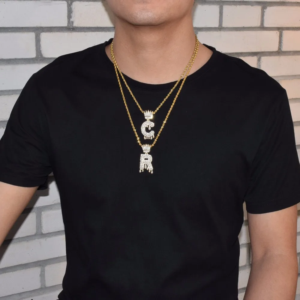 Мужские и женские ожерелья с буквами в виде пузырьков капельными инициалами