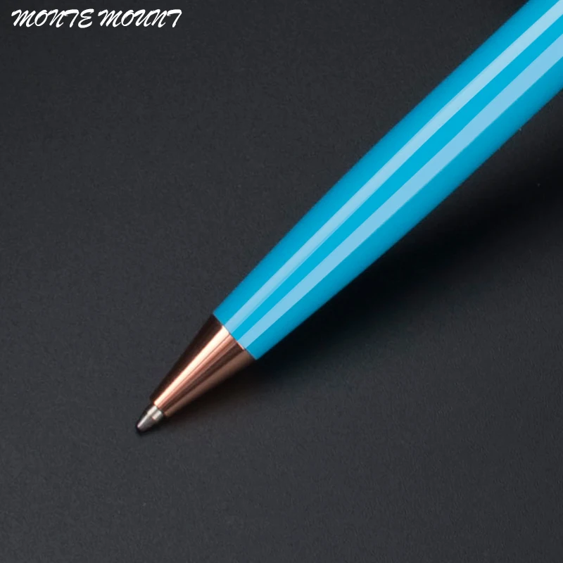 Ручка шариковая черная металлическая с зажимом под розовое золото|color ballpoint