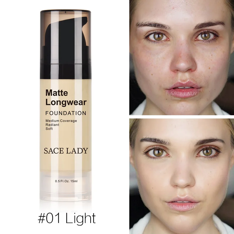 01 Light SACE леди уход за кожей лица основа для макияжа лица крем база макияж профессиональный матовый отделка Make Up жидкий консилер гладкой бренд натур - Цвет: 01 Light