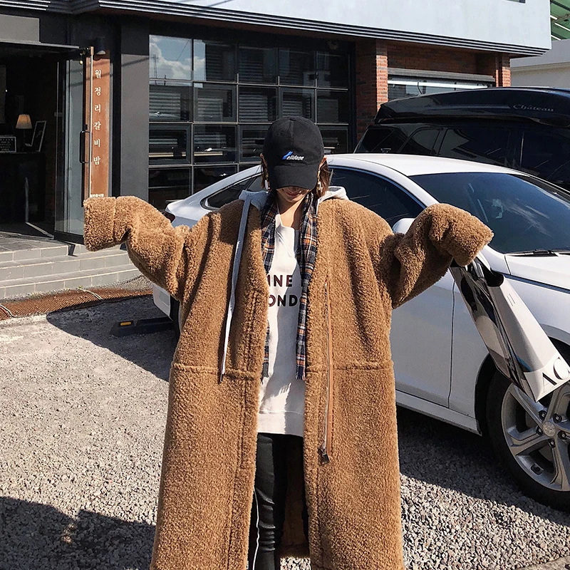 Real Fur Coat Women Korean Oversize Hooded Winter Warm Lamb Jacket Abrigos Mujer Invierno 2020 C18F23392 YY666 |