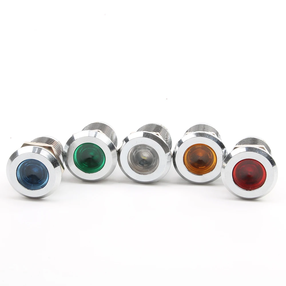 Светодиодный металлический индикатор светильник 12 мм водонепроницаемый