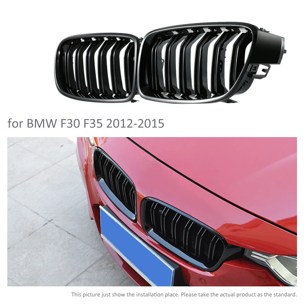 Автомобильный стиль одна пара передние глянцевые черные решетки для BMW F30 F35 2012-2015