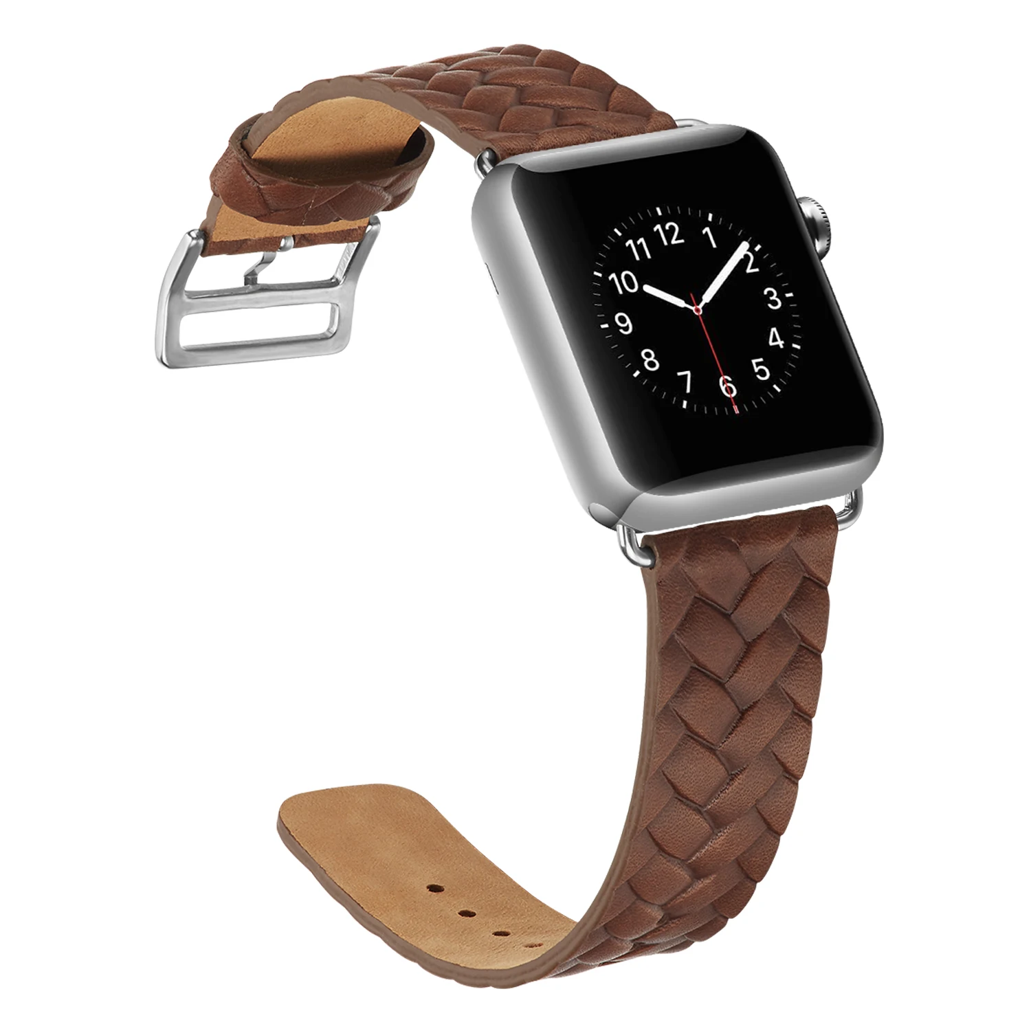 ZLIMSN Watch Accessories Applicable To Apple Genuine Leather Strap Woven Pattern 42mm 38mm For Apple Watch Series 4 3 2 1 iWatch