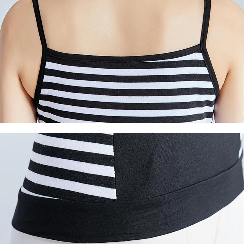 gkfnmt Crop Top Mujer Camisole Tank Summer 2019 Fashion Sexy Strappy Vest Striped Patchwork Sleeveless Women Shirt Fitness Camis | Женская