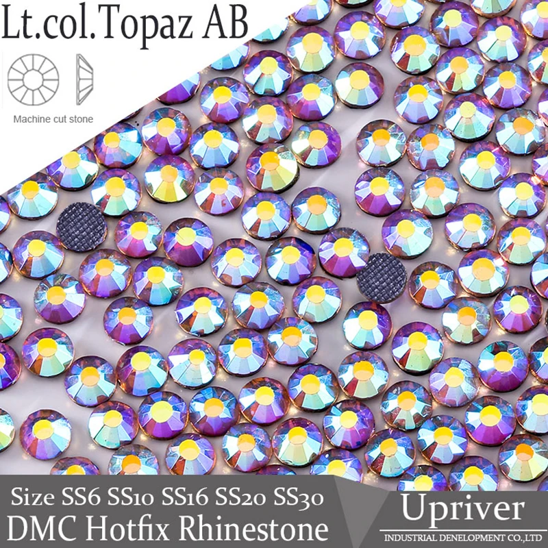 

Upriver Iron On DMC Hotfix Rhinestones Light Color Topaz AB Garment Accessories Strass
