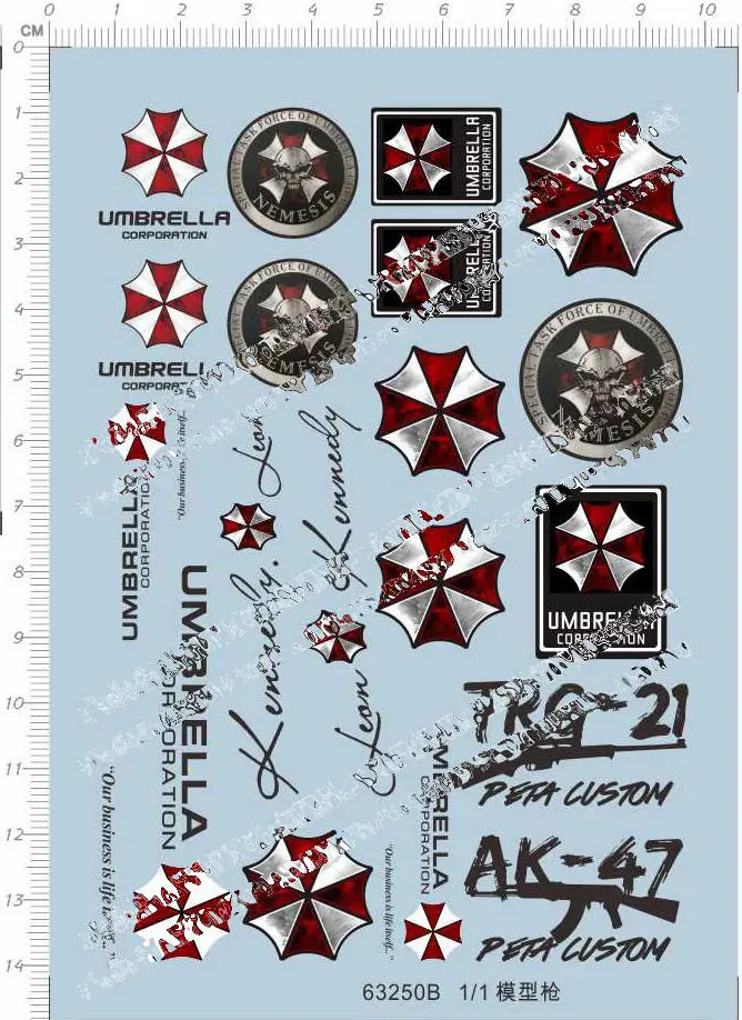 Комплект моделей зонта ubcs nerf Biohazard наклейка на воду|Аксессуары для моделирования|