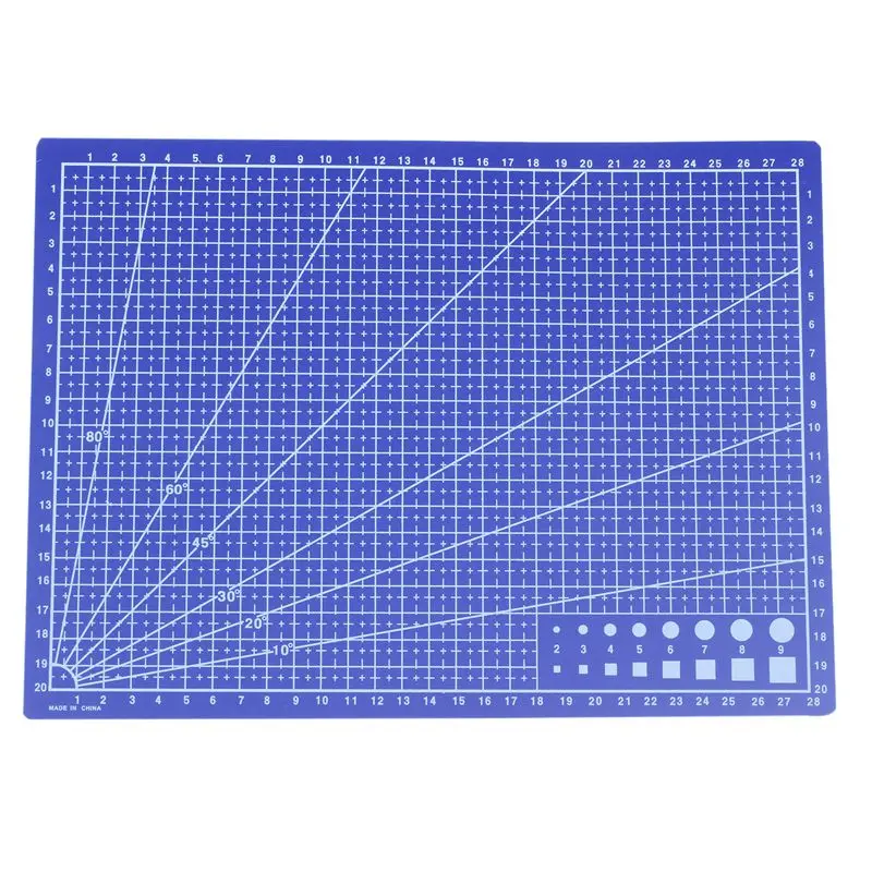 

A4 Grid Lines Cutting mat Craft Card Fabric Leather Paper Board 30*22cm Blue