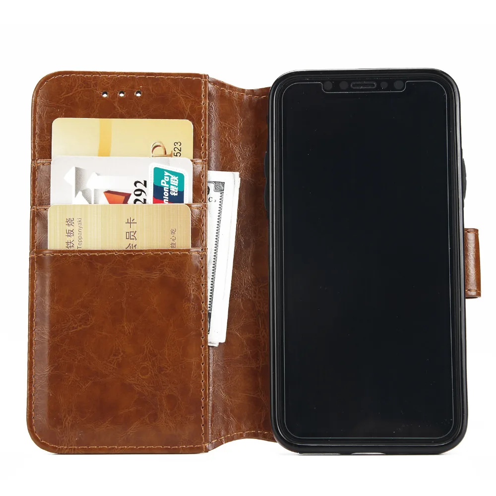 Для Coque Apple IPhone X 5.8 &quotроскошные 2 в 1 Разделение кожаный чехол для Fundas iPhone держателя