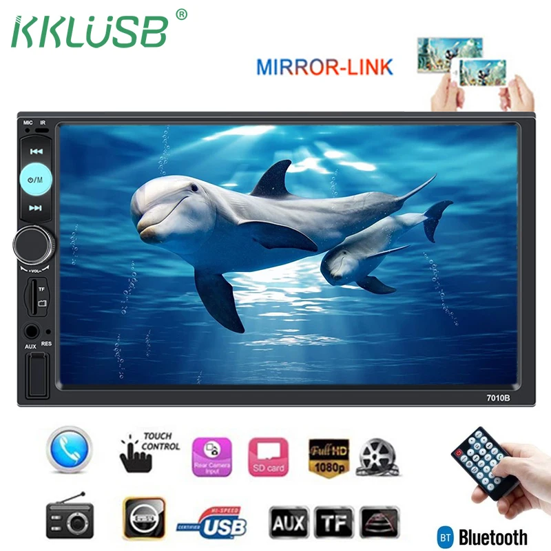 Авторадио 2 DIN 7 &quotHD плеер MP5 сенсорный экран цифровой дисплей Bluetooth Мультимедиа USB