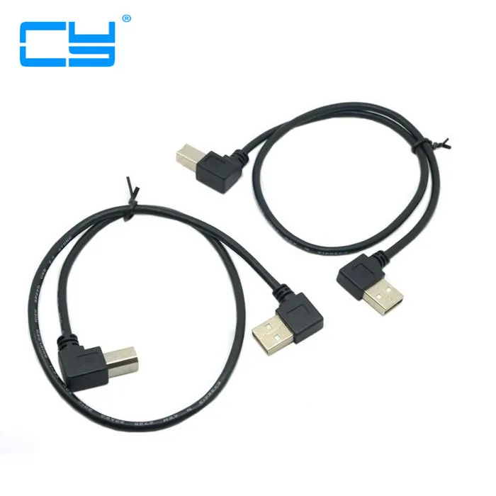 

Right & Left Angled 90 Degree USB 2.0 A Male to B Male Angled 90 Degree Printer Scanner Hard Disk cable 50cm
