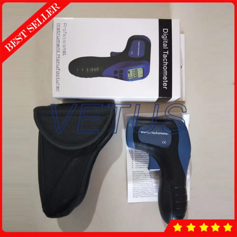 Цифровой лазерный тахометр Ручной бесконтактный прибор для измерения скорости