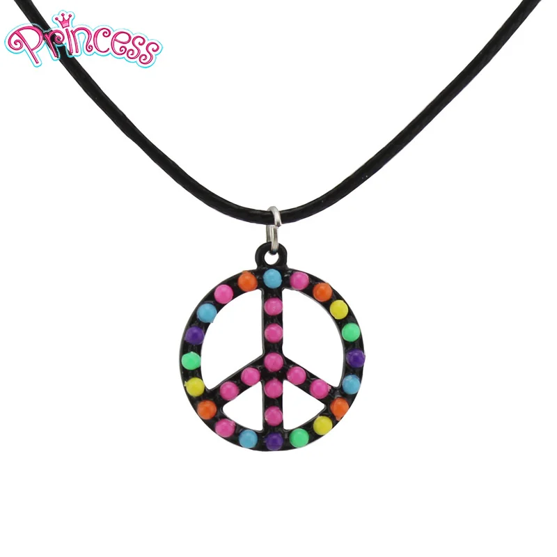 Новинка модное черное ожерелье PrinSis с подвеской в антивоенном цвете короткое для