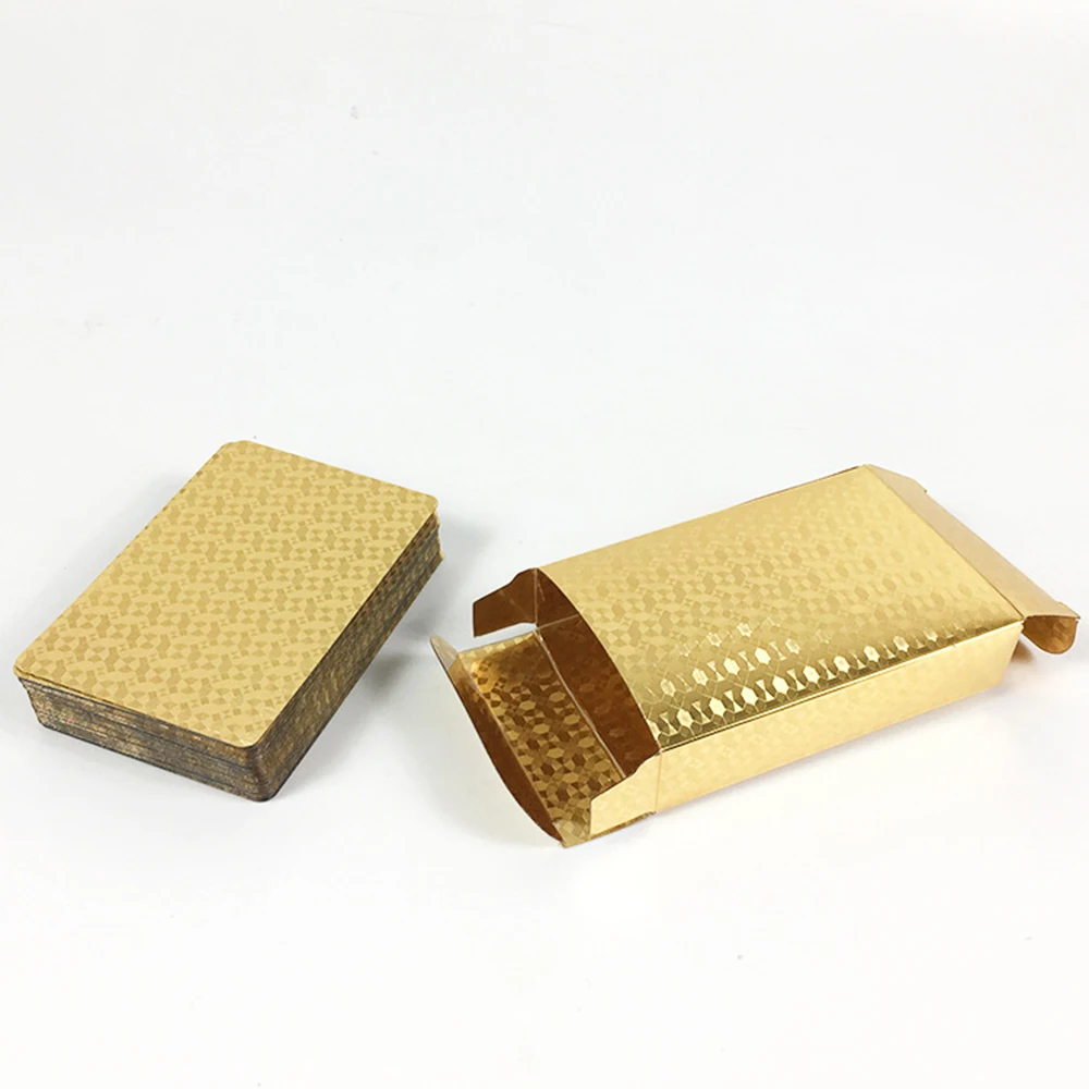 Gold Foil Poker Universal Creative Waterproof Chess Entertainment for Collections and Gifts with High Quality Appearance | Спорт и