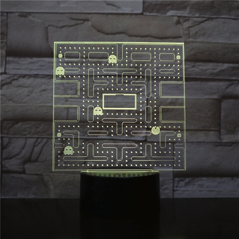 Мультфильм USB Pac-man Игра тема цвет ночник светодиодный призрачная лампа спальня детская комната украшение освещение