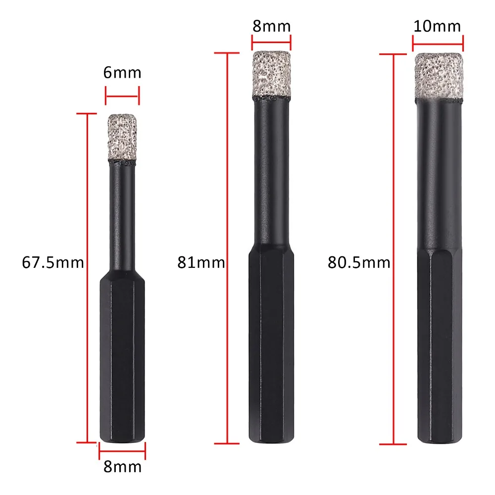 Proster 3 шт. сухая вакуумная пайка алмазные сверлильные коронки плитка отверстие