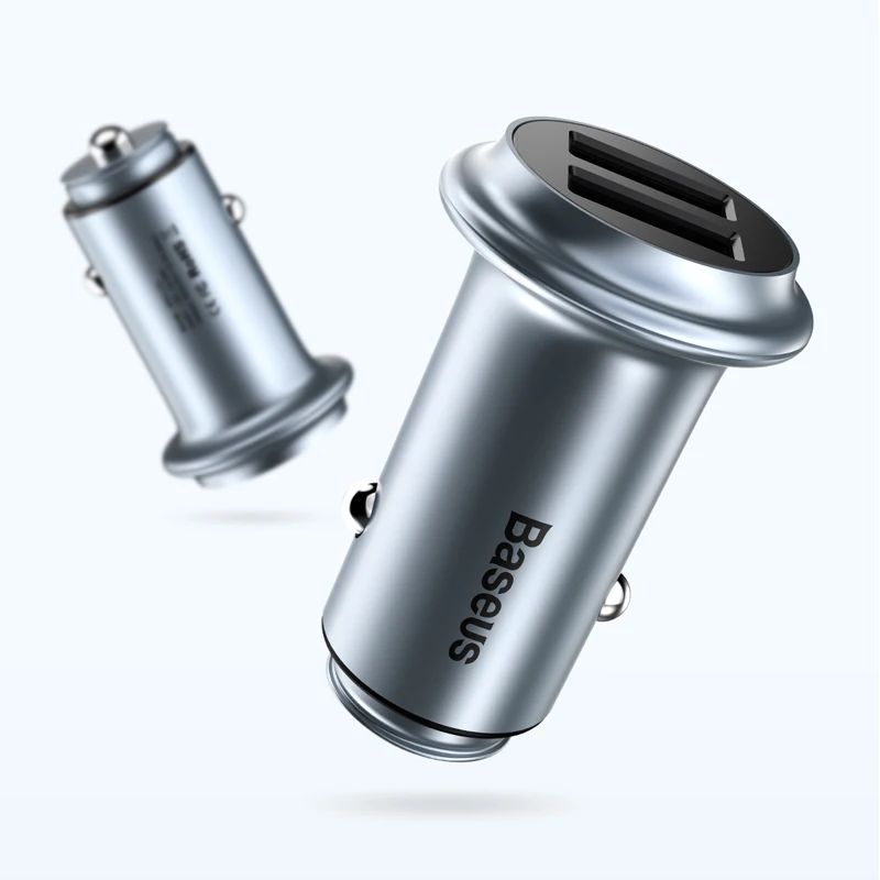 Baseus НЛО Full Metal Автомобильное Зарядное Устройство Двойной Порт 5 V 3.1A Смарт USB