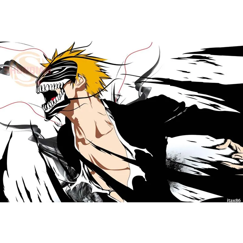 P0292 полая Ichigo аниме отбеливатель плакат на заказ холст плакат искусство отделочная ткань для дома ткань стены плакат печать шелковая ткань - Цвет: Розовый