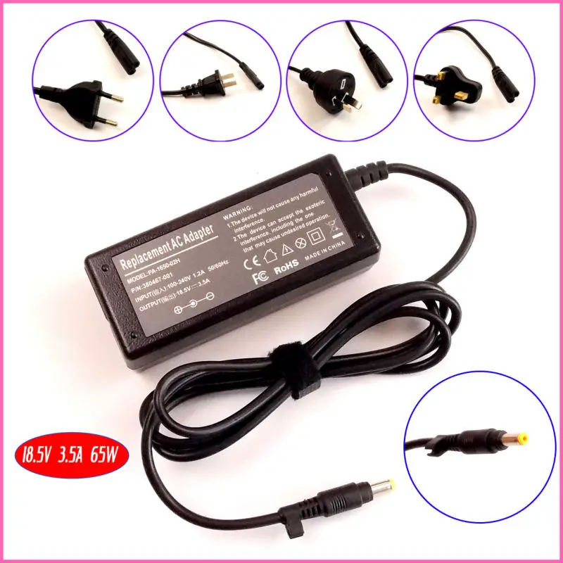

18.5V 3.5A 65W Laptop Ac Adapter Charger for HP P-0K065B13 PA-1500-02C1 PA-1650-02C PA-1651-02C PP002D PP003 PP1006