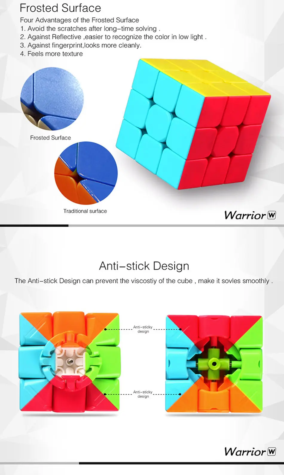Qiyi 3x3 кубик рубика Warrior W 3x3x3 волшебный куб для начинающих Stickerless 3 слоя скоростной куб профессиональные головоломки игрушки для детей