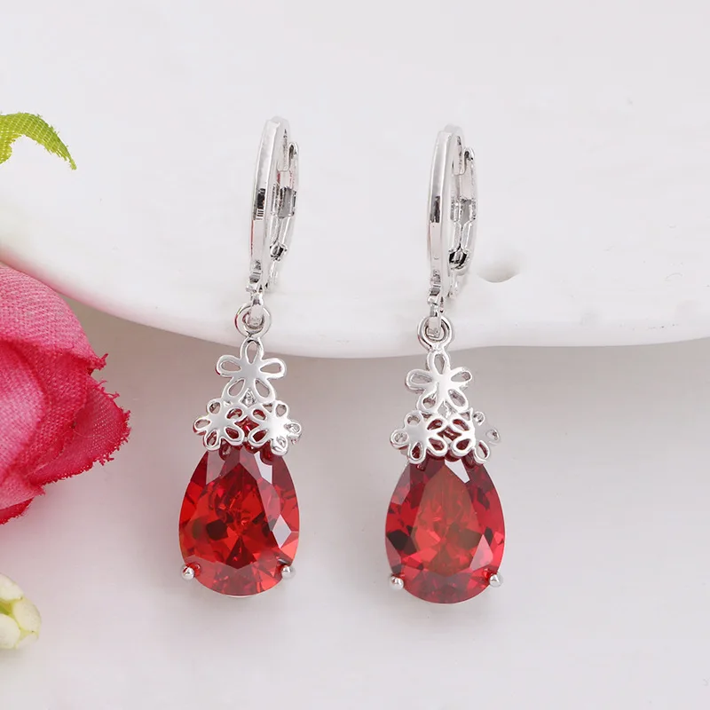 Женские серьги-подвески с серебряным покрытием в форме капли | Украшения и