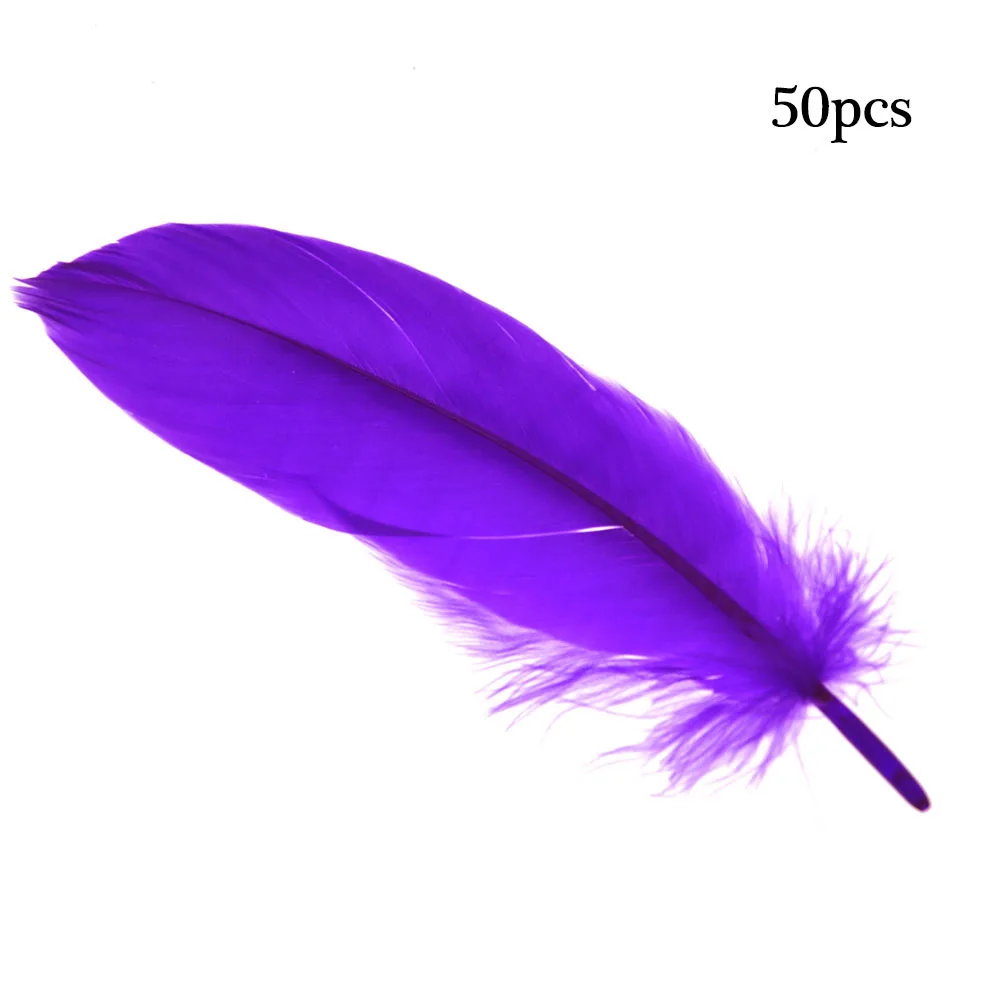 dark purple 50 шт. натуральный гусь перо 15-20 см поделки DIY чистые перья для свадебного декора ювелирные изделия баллоны одежда украшения аксессуары - Цвет: dark purple