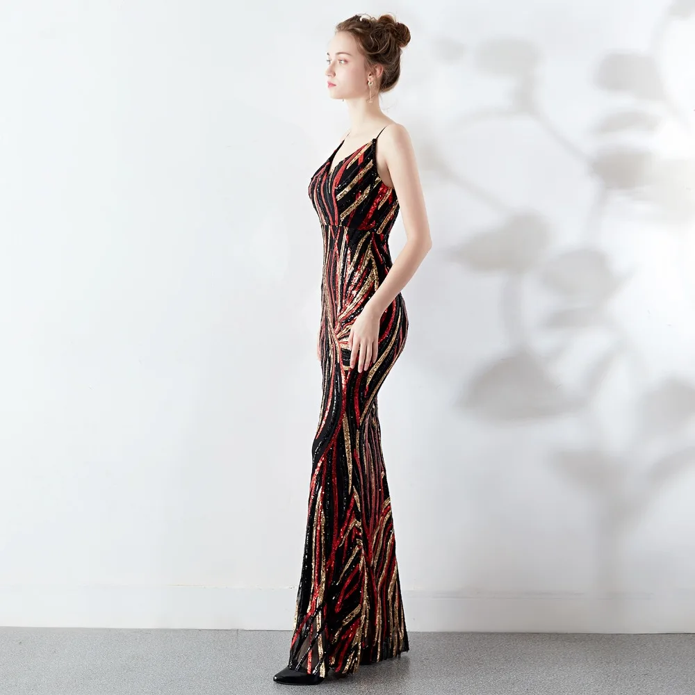 Sladuo пикантные Graciosa V образным вырезом площадках сделать Ombro блесток Vestidos Femininos
