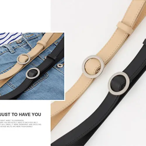 

Unisex 2019 Fashion Women Belts Leather Metal Pin Round Buckle Waist Belt Good Quality Waistband Pip