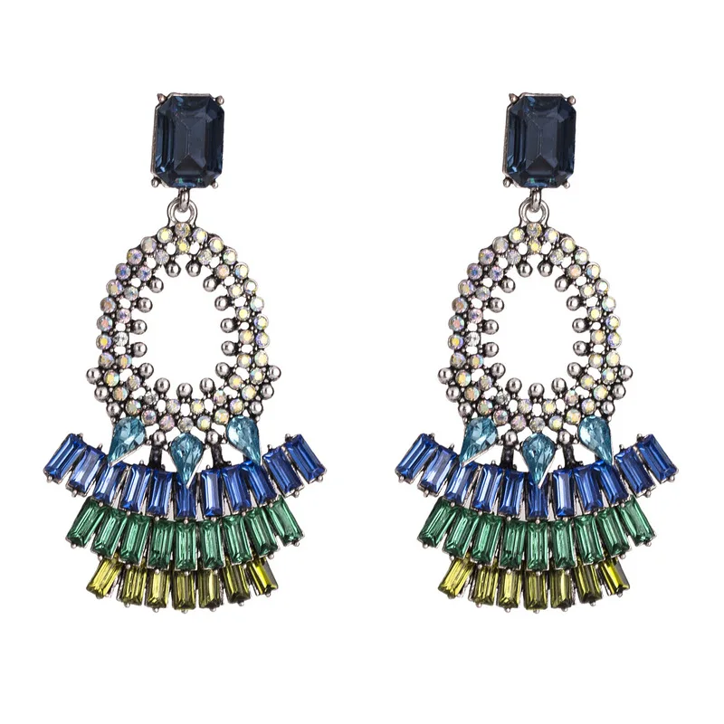 2019 новые американские преувеличенные модные серьги со стразами большие