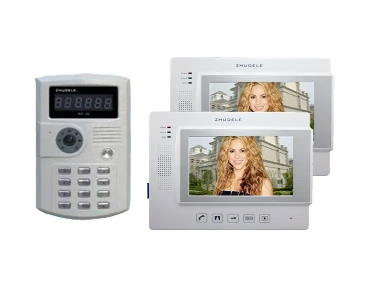ZHUDELE 7&quotcolor video door phone CCD camera with ID card or password unlocked touch screen SD CARD(1 to 2) | Безопасность и