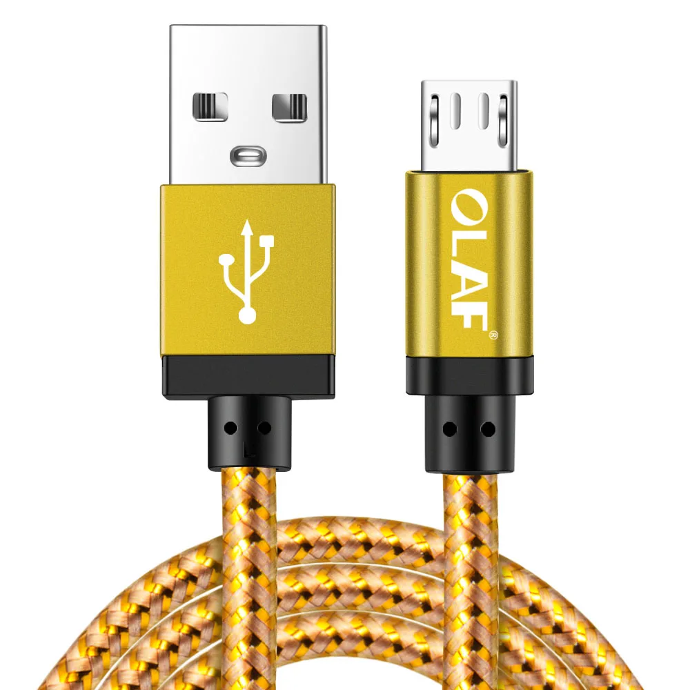 OLAF Micro USB кабель Быстрая зарядка зарядное устройство кабель для передачи данных для samsung huawei Xiaomi LG Tablet Android Microusb Кабели для мобильных телефонов - Цвет: Gold