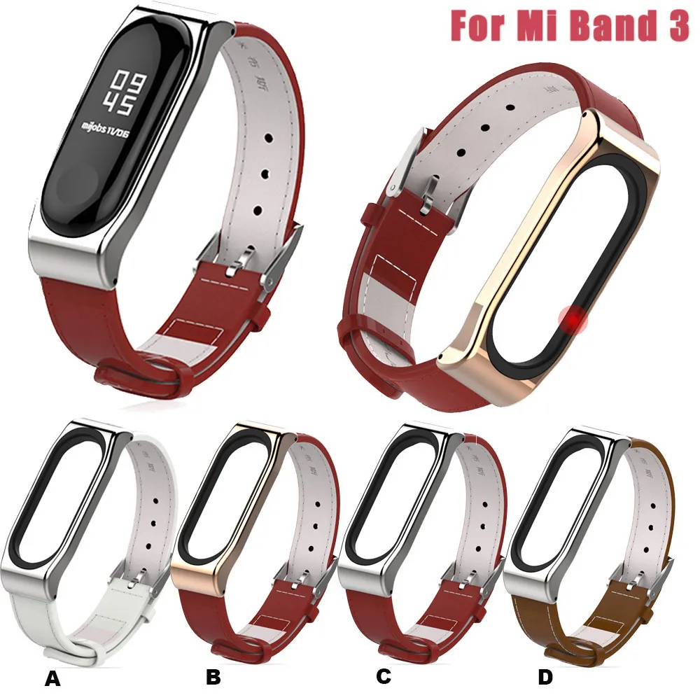 Ремешок для умных часов модный сменный кожаный Смарт браслет Xiaomi Mi band 3 2018
