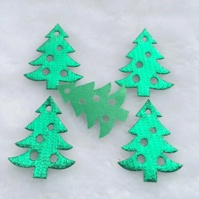 50Pcs Laser Cloth Christmas Tree Appliques DIY Sewing Christmas Decorationfor Clothes Sewing Supplies DIY Craft Ornament-C86 - Цвет: C861