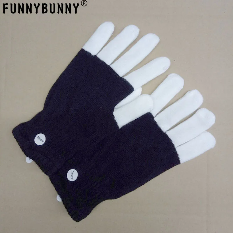 Светодиодные Перчатки FUNNYBUNNY светящиеся на пальцах игрушки с огнями 3 Красочные 6