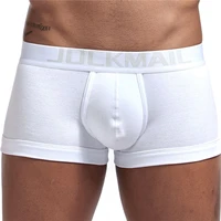 jockmail brand mens underwear boxer pants cotton low waist sexy comfort u convex boxer men breathable white mens underwear