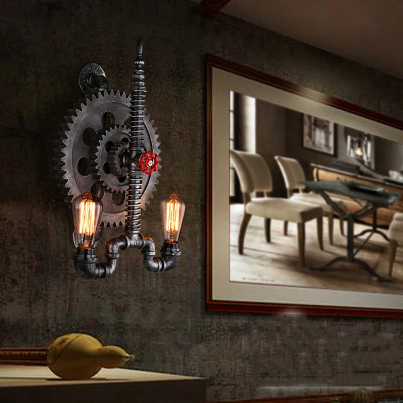 Настенный ретро светильник в стиле лофт винтажная лампа для водопроводной трубы