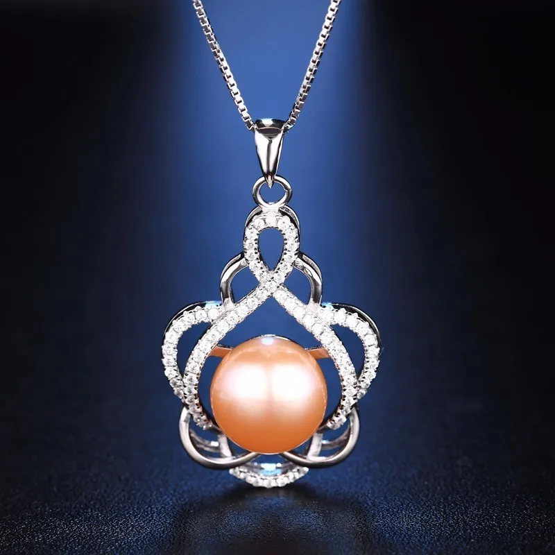 Dainashi 925 серебро настоящей жемчужиной кулон fine jewelry блестящий цветок благородный