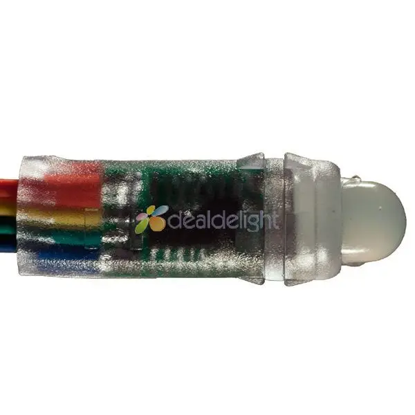 50 шт. 12 мм диффузные RGB светодиодные пиксели 5В WS2801 IC водонепроницаемый цифровой
