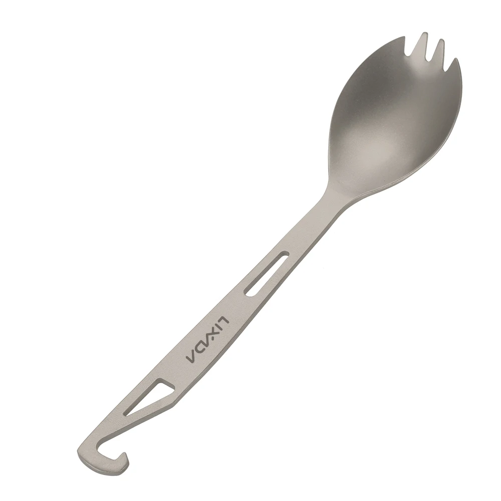 Lixada столовая ложка Вилка титановая Spork с открывалкой для бутылок легкая открытая столовая ложка Вилка для путешествий кемпинга альпинизмом