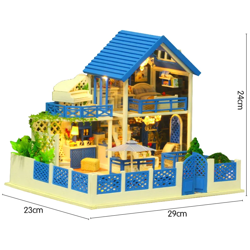 

Furniture DIY Miniature Doll House 3D Wooden Doll Houses Miniature dollhouse Furniture Kit Toys for children Girl Gift