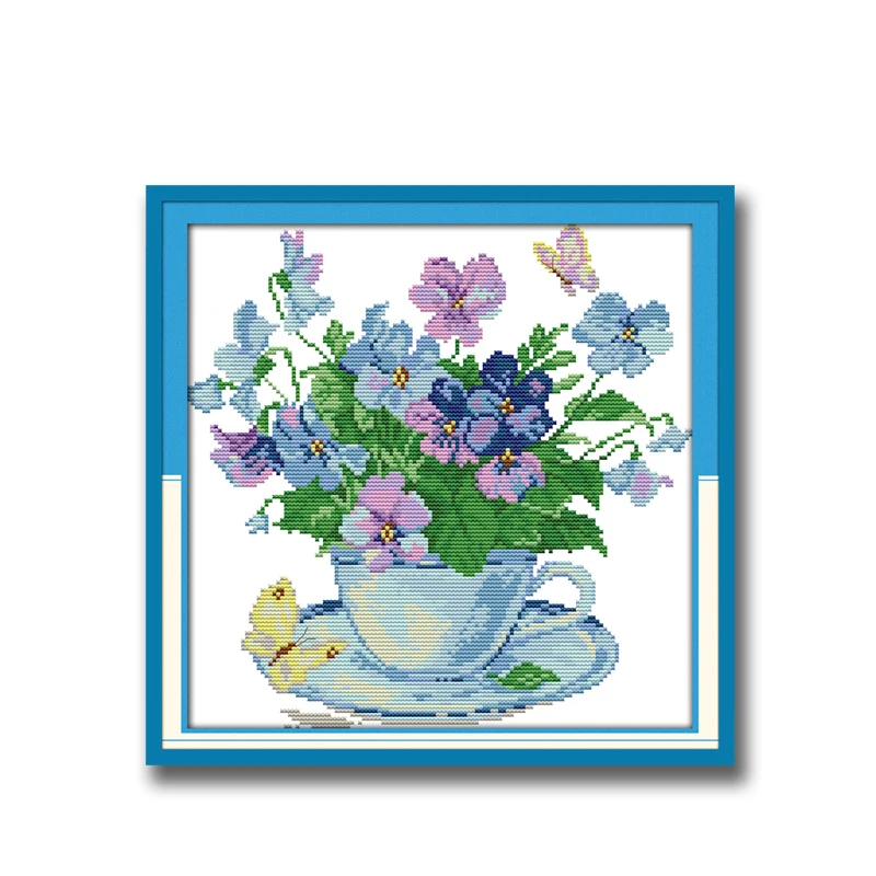 Утренний цветок ваза чашки ремесла узоры Счетный крест стежка dmc 11CT 14CT наборы