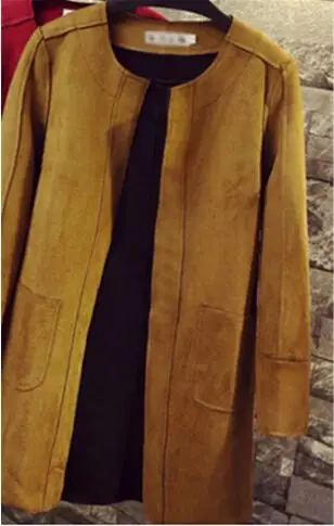 yellow Casaco feminino Ранняя весна новое свободное сложное и длинное замшевое пальто блузки пальто для женщин Женское пальто G467 - Цвет: yellow